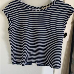 Blue and white striped top